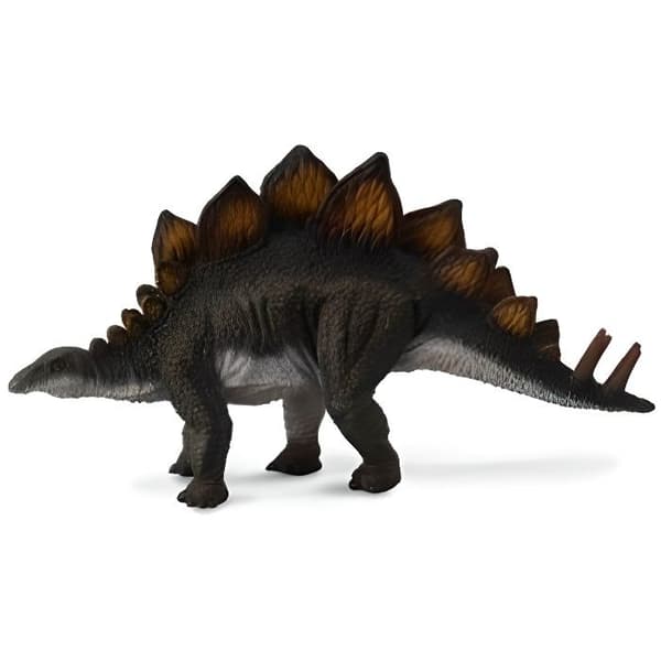 Stegosaurus Dinosauriefigur - Handmålad - 16 x 4 x 8,5 cm - Barn 3-9 år - Svart plast