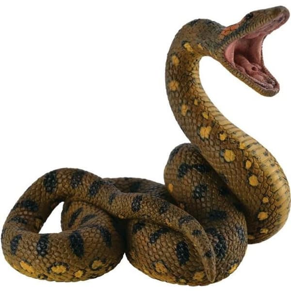 Figurin - Grön Anaconda - Handmålad - 8,6 x 8,4 cm