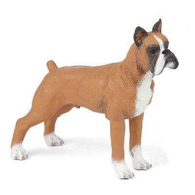 Boxer Dog Figurine - PAPO - För barn från 3 år - Handmålad - Interiör