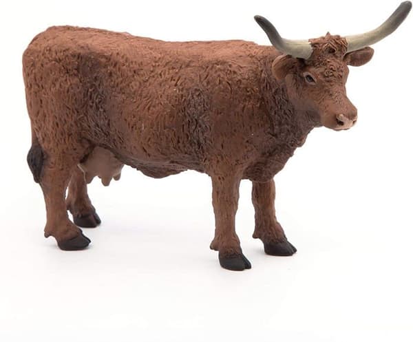 Figurin - PAPO - Sallers Cow - Pojke - 3 år gammal - Brun och vit - Inredning