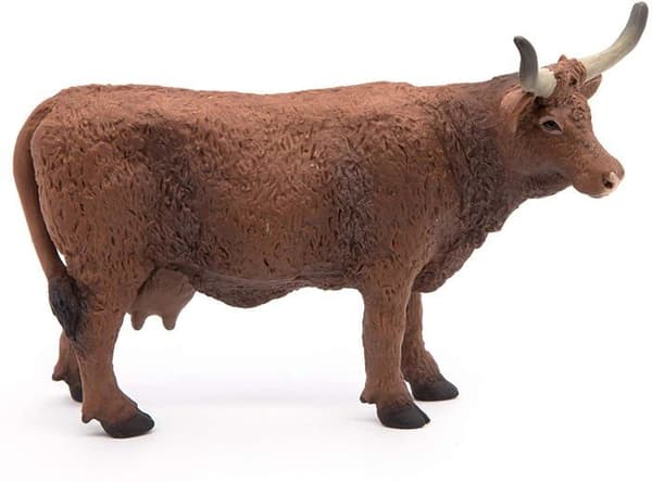 Figurin - PAPO - Sallers Cow - Pojke - 3 år gammal - Brun och vit - Inredning