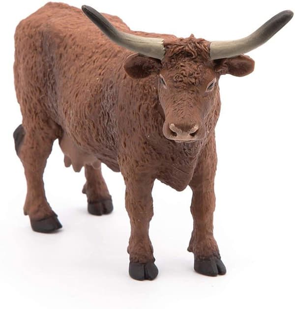 Figurin - PAPO - Sallers Cow - Pojke - 3 år gammal - Brun och vit - Inredning