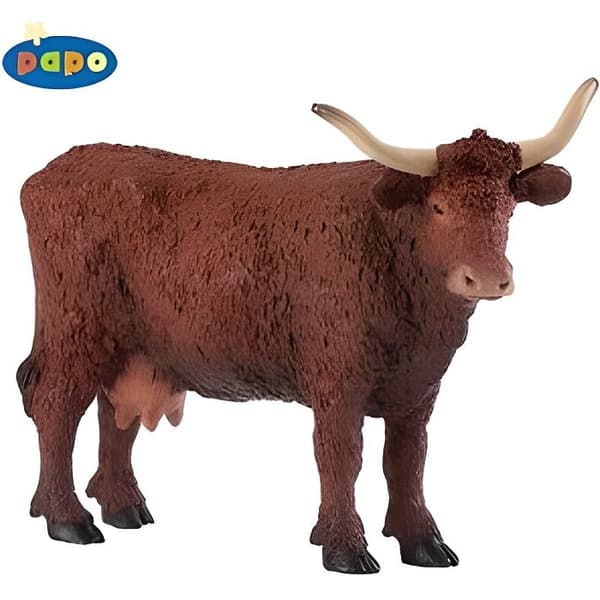 Figurin - PAPO - Sallers Cow - Pojke - 3 år gammal - Brun och vit - Inredning