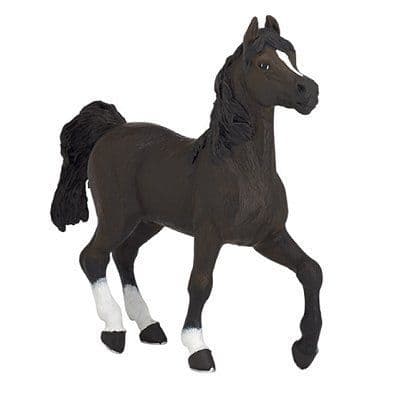 Arabisk hästfigur - PAPO - L13 x H12 cm - Brun, svart och vit - För barn från 3 år