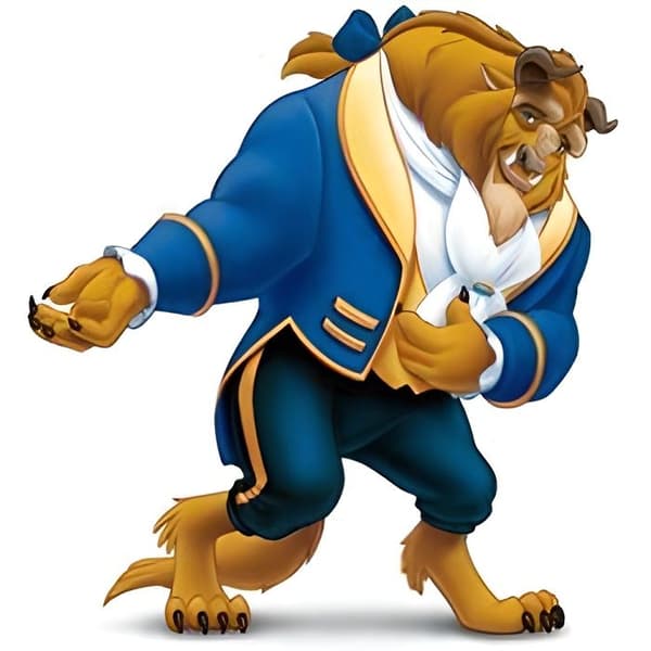 Odjuret Figurine - BULLY - 12463 Walt Belle Bête - Barn - Disney Prinsessor - Blå, brun och gul