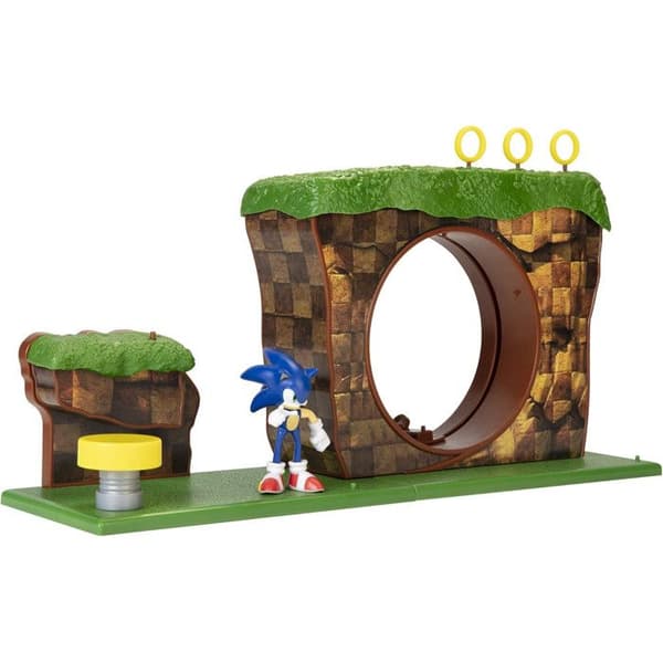 Byggset - SEGA - Sonic Grön kulle - 10 delar - Sonic figur 6 cm - Grön färg