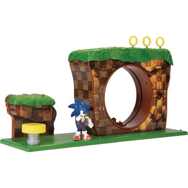 Byggset - SEGA - Sonic Grön kulle - 10 delar - Sonic figur 6 cm - Grön färg