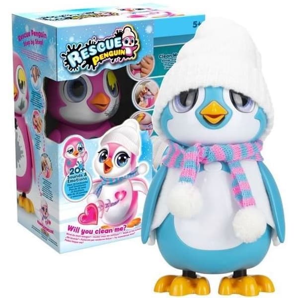 Blå interaktiv pingvin - SILVERLIT - RESCUE PENGUIN - 20 känslor - Unboxing-paket ingår