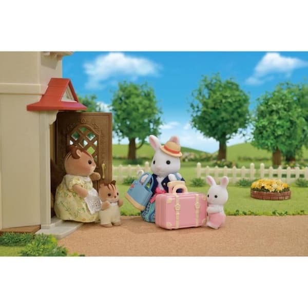 Miniatyrfigur - Mamma Snow Rabbit och hennes helgresväska - SYLVANIAN FAMILIES