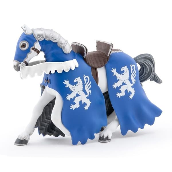 Papo - Blue Lion Knight Horse Figurine