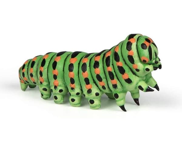 Caterpillar Figurine - PAPO - Handmålad - Grön - Blandad - 3 år