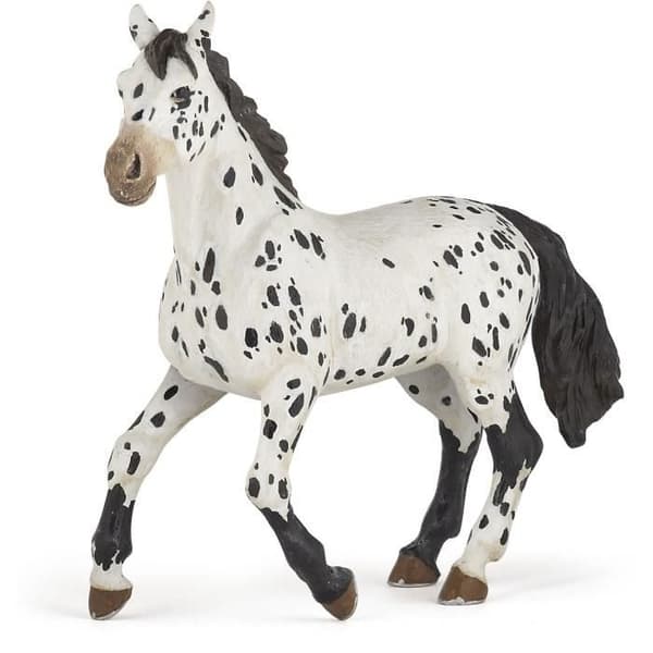 Appaloosa Horse Figurine - PAPO - HÄSTAR, FÖL OCH PONNYER - Svart - Inomhus - Blandat - 3 år