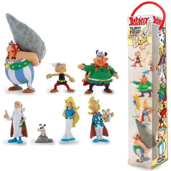 Förpackning med 7 figurer - PLASTOY - Tubo Asterix: Le Village Gaulois
