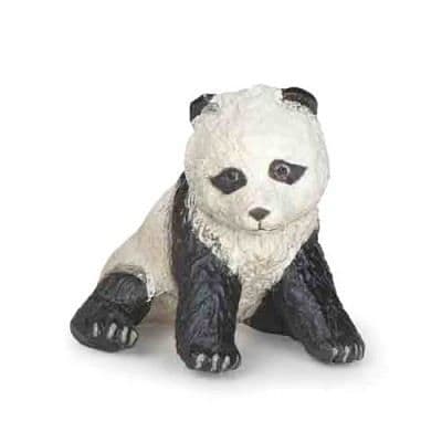 PAPO sittande baby panda statyett - Vit och svart - För barn från 3 år och uppåt - Handmålad