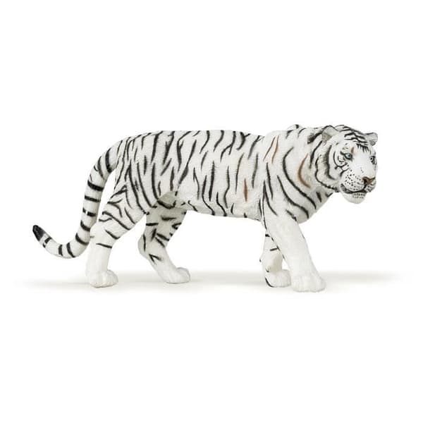 Vit tigerfigur - PAPO - WILD LIFE - Handmålad - För barn från 3 år och uppåt