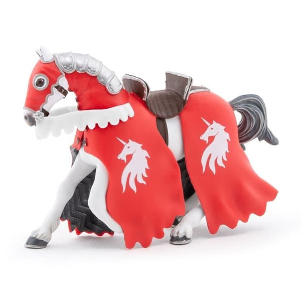 Papo - Röd Unicorn Knight Horse Figurine
