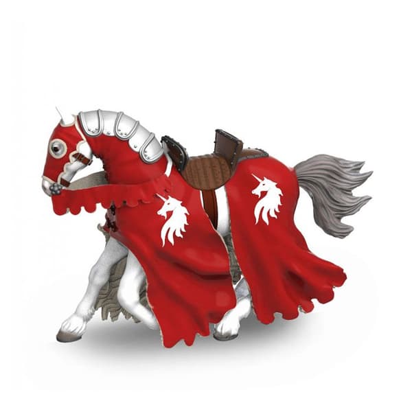 Papo - Röd Unicorn Knight Horse Figurine