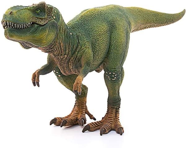 Figur för T-Rex grön, Tyrannosaurus Rex med rörlig käke, dinosaurieleksak för barn, från 4 år, Schleich 14525 DINOSAURER