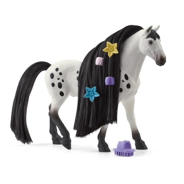Styling Knabstrup hingstfigur - Set med bitar med hästfigur och tillbehör för pojkar och flickor - present till