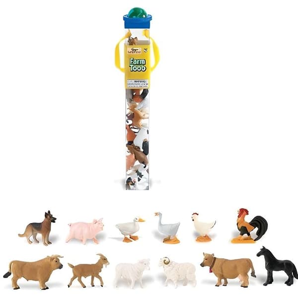 Farm Animal Figurines - SAFARI - Tub of 12 - För barn från 3 år och uppåt