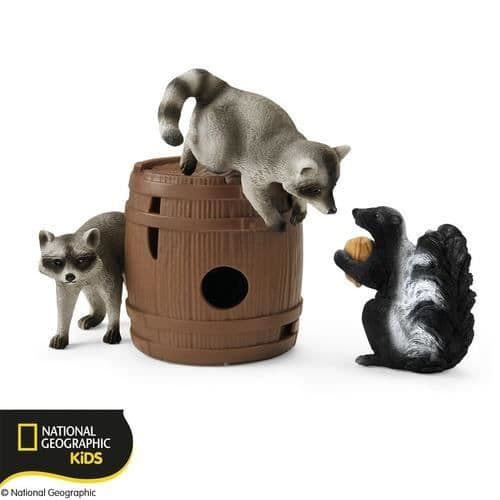 Spel - SCHLEICH - WILD LIFE - Raccoons and skunk - Multicolor