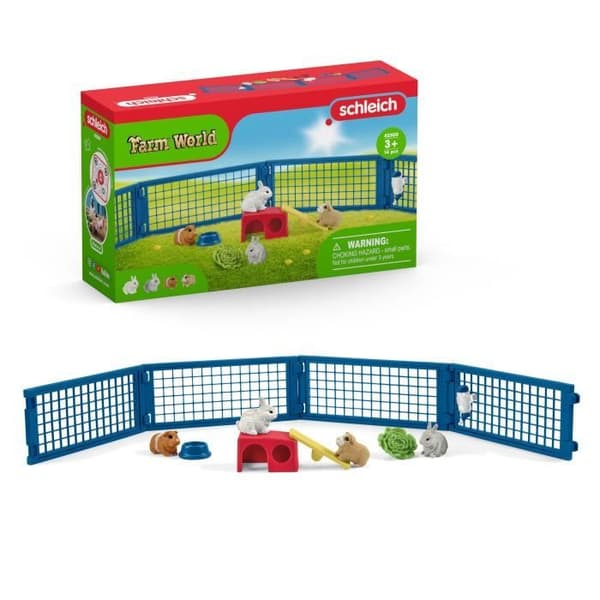 Hus för kanin och marsvin, statyett och tillbehörslåda, present till pojkar och flickor - Toy 3 Years och + -schleich