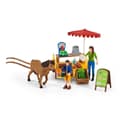 Miniatyrbild 3 av 6: Mobilt gårdsstall, gårdslekset med bondfigurer, häst- och godsstall, gårdsdjurleksaker för barn
