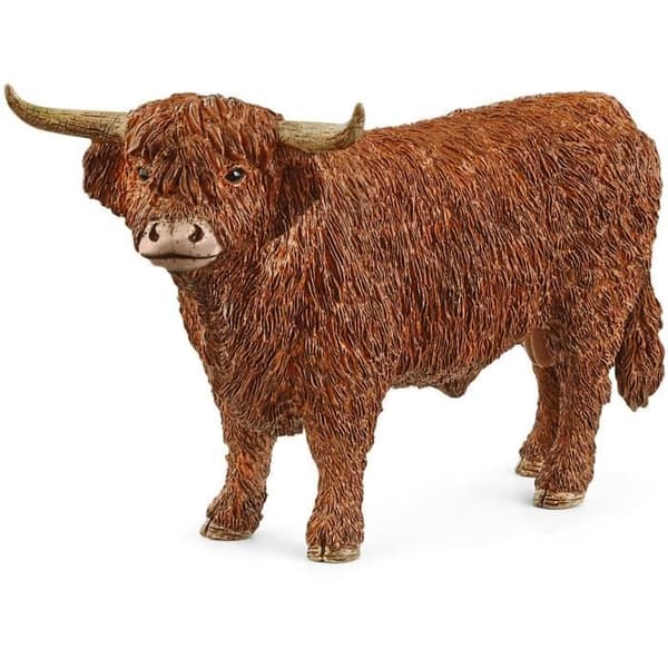 Figurin - SCHLEICH - Highland bull - Farm World - Brun - Resistent - 3 år och uppåt