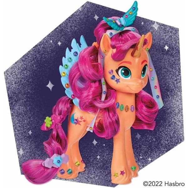 Figurine leksak - MIN LILLA PONNY - Sunny Starscout - Orange ponny - 17 tillbehör - Flerfärgad