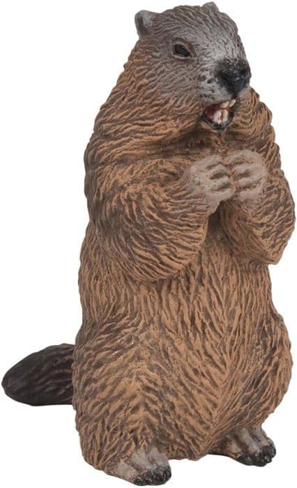 PAPO Marmotte Figurine - Leksak för barn från 3 år och uppåt - Brun och svart