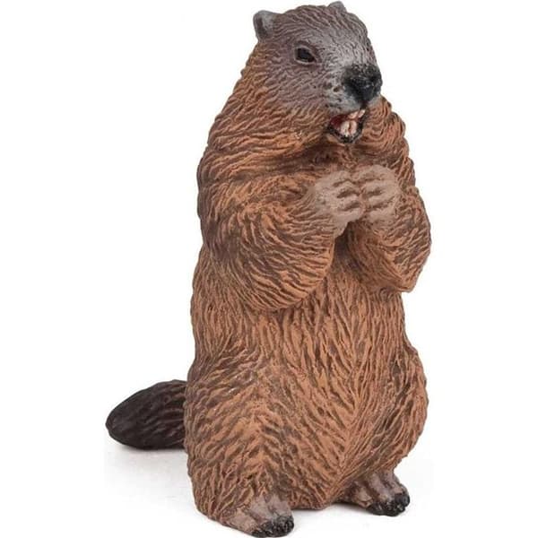 PAPO Marmotte Figurine - Leksak för barn från 3 år och uppåt - Brun och svart