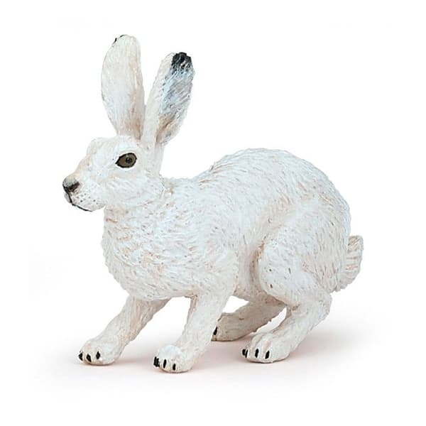 Figur - PAPO - Vild arktisk hare - Vit och svart - Blandad - 3 år - Inomhus