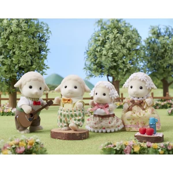SYLVANIAN FAMILIES - Fårfamiljen - 4 artikulerade och noggrant klädda karaktärer