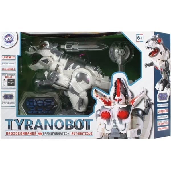 TURBO CHALLENGE - Transformerbar interaktiv grå dinosaurierobot
