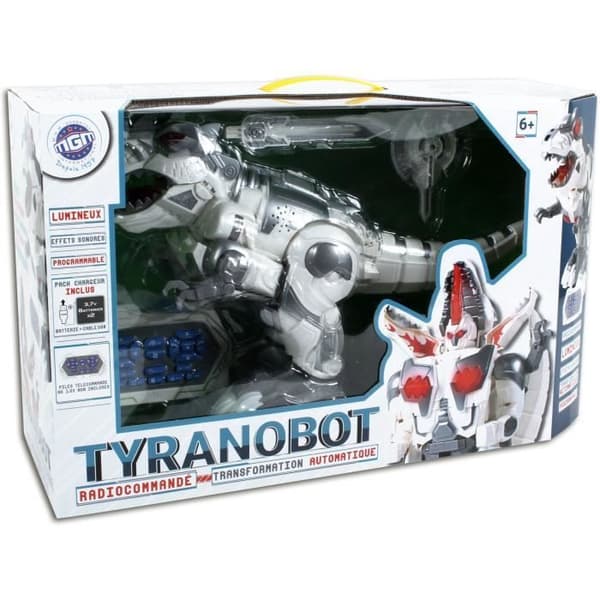 TURBO CHALLENGE - Transformerbar interaktiv grå dinosaurierobot