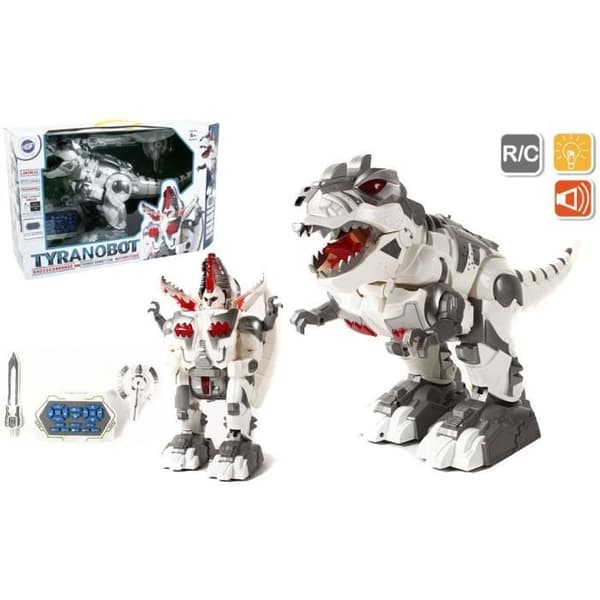 TURBO CHALLENGE - Transformerbar interaktiv grå dinosaurierobot