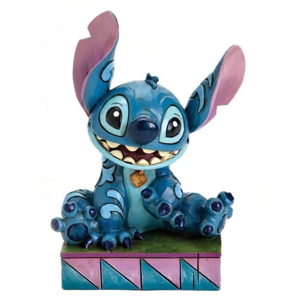 Stitch Ohana betyder Familjefigur - Disney Tradition av Jim Shore - Handmålad träeffekt - Höjd 10 cm