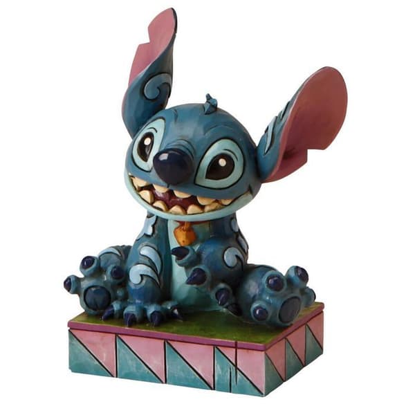 Stitch Ohana betyder Familjefigur - Disney Tradition av Jim Shore - Handmålad träeffekt - Höjd 10 cm