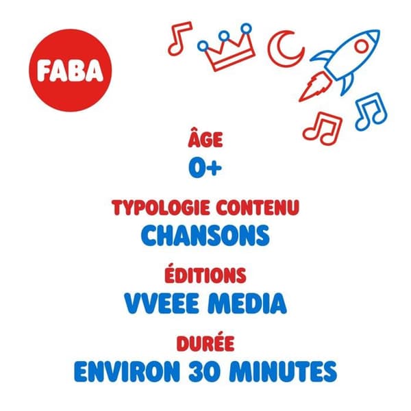 Faba - FFF30011 - Grattis på födelsedagen Ljudkaraktär - Låtar för barn 0+ år, Toy French Version,