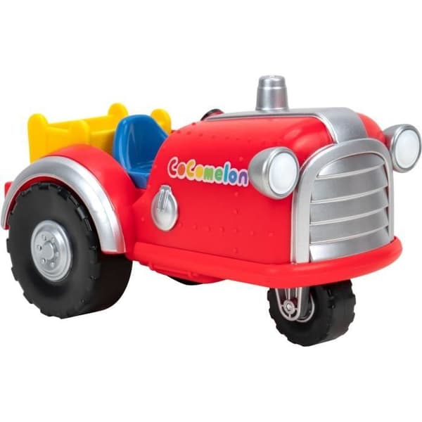 Miniatyrfigur - BANDAI - CoComelon Röd musiktraktor - musiktraktor och dess figur 7 cm - WT0038