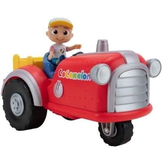 Miniatyrfigur - BANDAI - CoComelon Röd musiktraktor - musiktraktor och dess figur 7 cm - WT0038