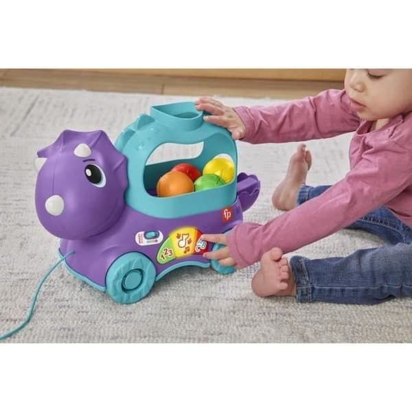 Fisher-Price Pull Along Triceratops bollkastare och musikleksak HNR56