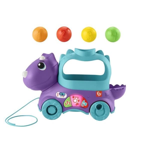 Fisher-Price Pull Along Triceratops bollkastare och musikleksak HNR56