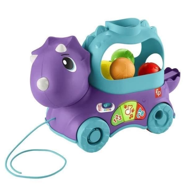 Fisher-Price Pull Along Triceratops bollkastare och musikleksak HNR56