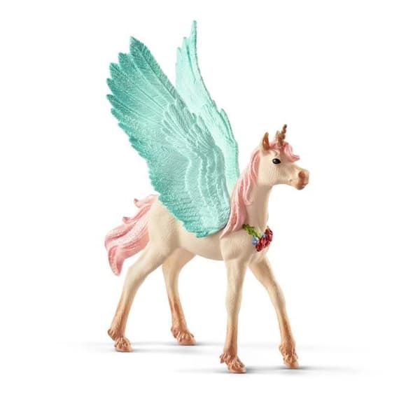 SCHLEICH Statyett - Enhörningspegasus med juveler, föl - bayala - Grå och flerfärgad