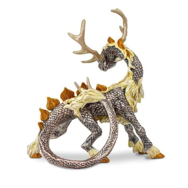 Figurinsafari Drakontjur Grå Silver för Barn - Märke SAFARI - 12 x 10 x 13,5 cm