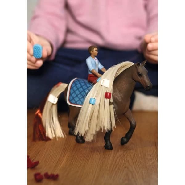 Leo and Rocky Hairdressing Horse Box - Sofia's Beautys Horse Figurines - 18 delar leksakslåda - Maned Horses