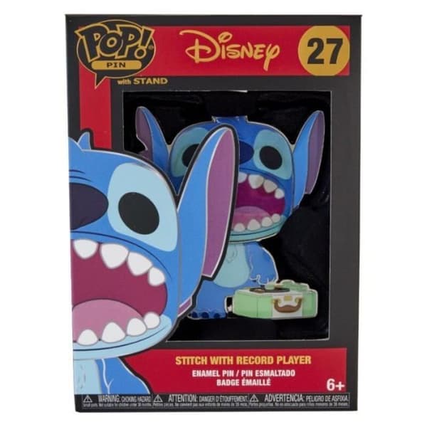 Figurins Funko Pop! - Disney - Lilo & Stitch - Stitch med Vinylspelare - 9 cm - Vitrinskåp