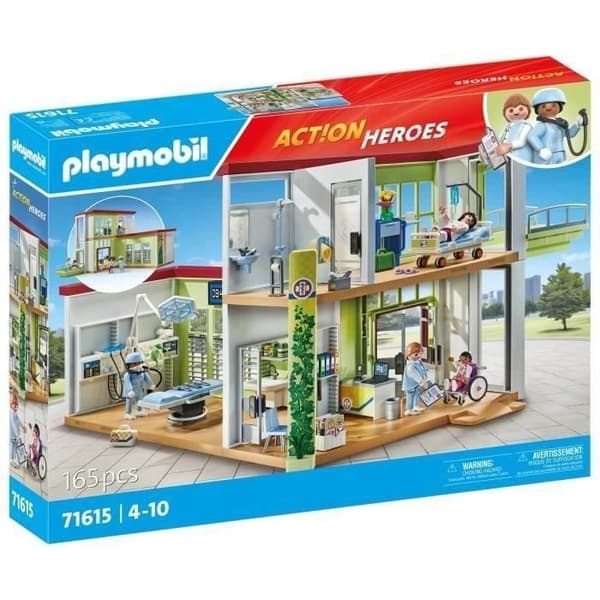 PLAYMOBIL 71615 Möblerat sjukhus, Action Heroes, Sjukhuset, 165 stycken, Från 4 år gammal
