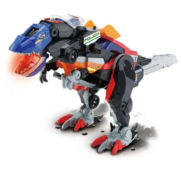 4-i-1 Mega T-Rex Legetøj - VTech - Redningskøretøjer - Lyd-effekter - LED - 3 år og op